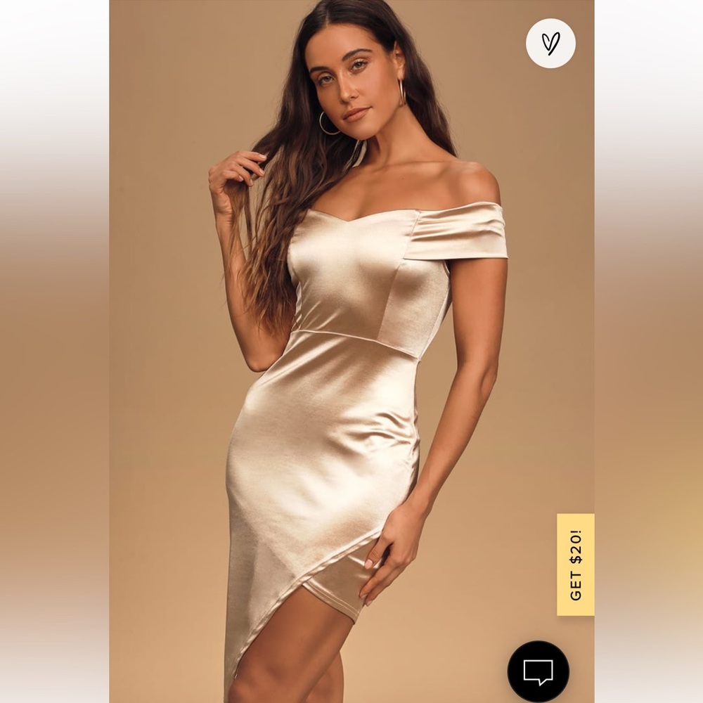 Lulus Champagne Satin Dress